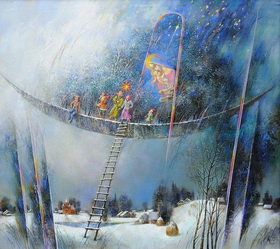 Christmas Boat 2013. Canvas, oil. 98х110 cm