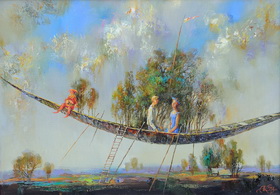 Boat for two 2014. Canvas, oil. 50х70 cm