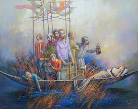 ﻿Boat of Artists 2014. Canvas, oil. 80х100 cm