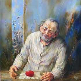 The old man and the holiday 2016 canvas, oil 60X60 cm