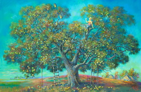 The apples of my childhood 2022y canvas, oil 60x90cm
