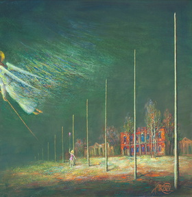 The angel flew by 2020y canvas, oil 60x60cm