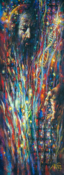 Creation 2021y canvas, oil 100x45cm