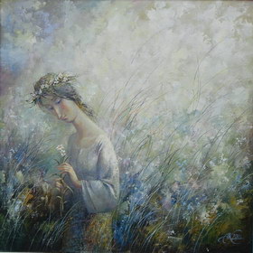 Flora. 2000y. Canvas, oil. 60х60 cm.