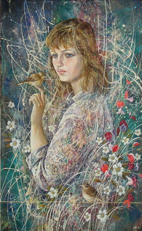 The Portrait daughter. 1998y. Canvas, oil. 80х50 cm.