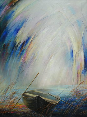 Boat X. 2004y. Canvas, oil. 77х60 cm.