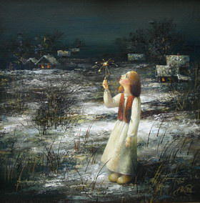Cristmas nocturne. 2006y. Canvas, oil. 60х60 cm.