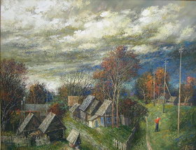 And time as if clouds. 2006y. Canvas, oil. 70х90 cm.