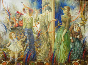 Masquerade. 2007y. Canvas, oil. 90120 cm.