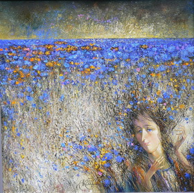Blue Nocturne For Flora 2008 г. Canvas, oil. 60x60 cm.