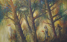 Three trees. 2010. Canvas,oil. 65x100 cm.