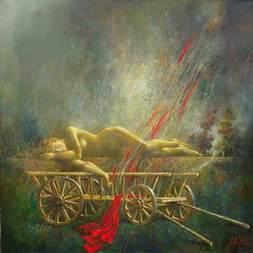 Dream about a road, 2012. Canvas,oil. 80x80 cm.