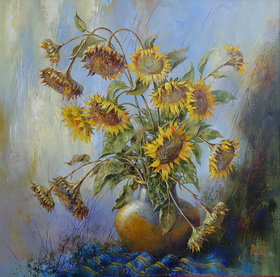 Sunflowers. 2012. Canvas,oil. 70x70 cm.