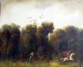 Landscape with St. Georgi 2009 г. Canvas, oil. 80x100 cm.