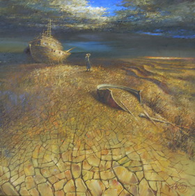 Предчувствие потопа 2009 г. Холст, масло. 50x50 см.